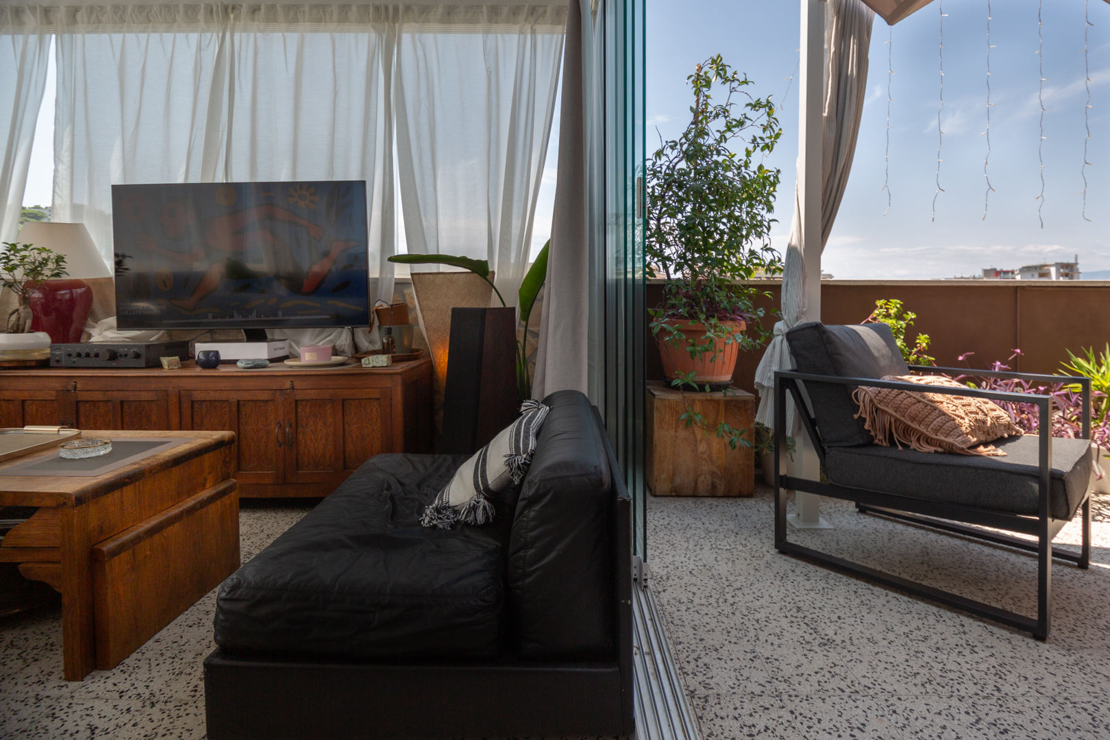 Allestimento per una cena al Rooftop Experience